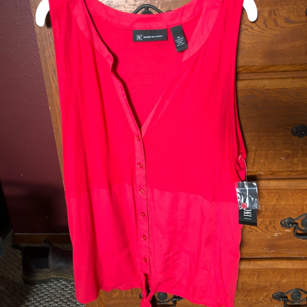 INC Dress shirt, NWT, SZ XL coral/red color
